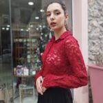 Πουκάμισο δαντέλα κόκκινο