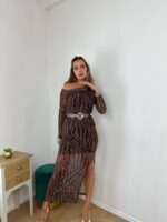 Φόρεμα Dark Biege & Brown