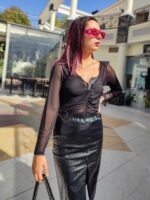 Κορμάκι τούλινο μαύρο - Image 2