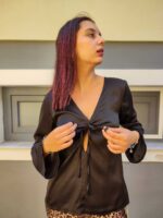 Μπλούζα Σατέν με δέσιμο - Image 2