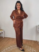 Σετ σατέν καφέ Kristen - Image 5