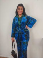 Σετ Κιμονό/Παντελόνα Velvet Blue - Image 4