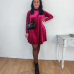 Φόρεμα πέρλες κόκκινο