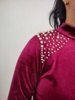 Φόρεμα πέρλες κόκκινο - Image 2