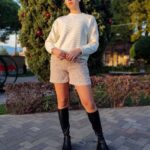 Σορτσάκι Tweed Μπεζ