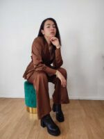 Σετ σατέν καφέ Kristen - Image 2