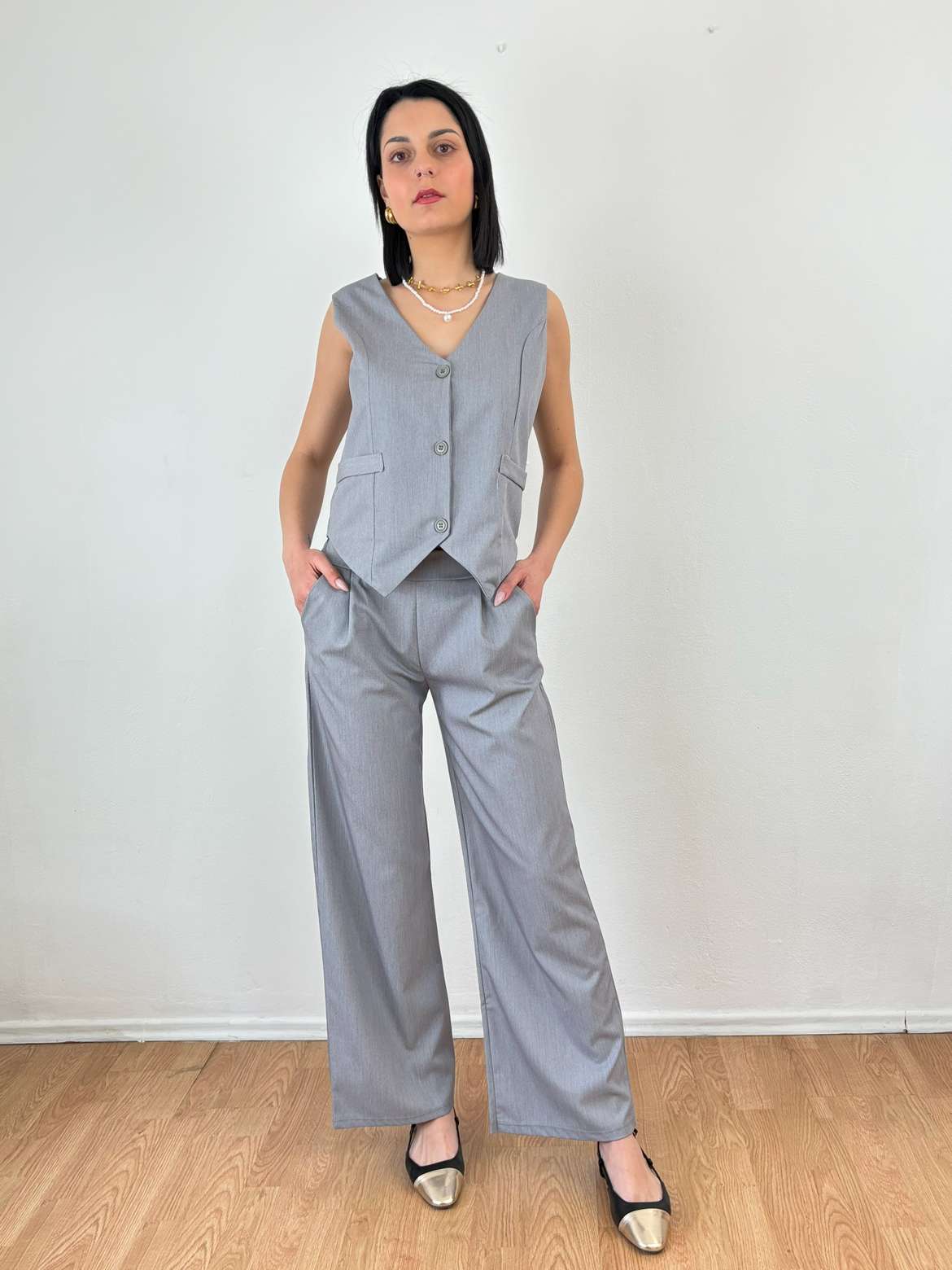 IMG_0952 Σετ γιλέκο/παντελόνι Grey - Image 1