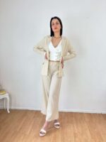 Σετ ριγέ κουστούμι Beige