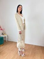 Σετ ριγέ κουστούμι Beige - Image 4