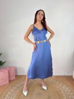 Φόρεμα Lingerie Light Blue - Image 5