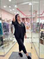 Σετ ζακέτα-παντελόνι Μαύρο - Image 4