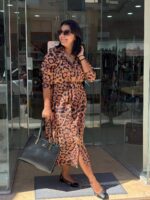 Leopard φόρεμα plus