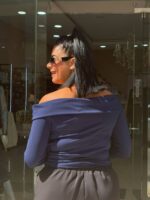 Μπλούζα μπλε με εγκράφα - Image 4