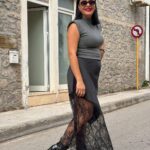 Φούστα μαύρη δαντέλα