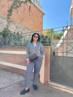 Φόρμα γκρί λεπτομέρειες ριγέ