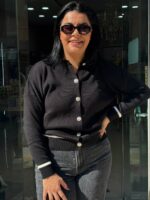 Ζακέτα μαύρη χρυσά κουμπιά