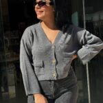 Ζακέτα γκρι με τσέπες