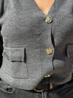 Ζακέτα γκρι με τσέπες - Image 4