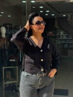 Ζακέτα μαύρη με τσέπες