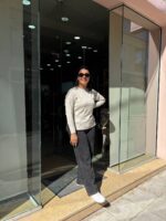 Μπλούζα πλεκτή λευκή  πέρλες - Image 4