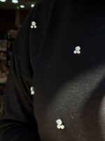 Μπλούζα πλεκτή μαύρη πέρλες - Image 4