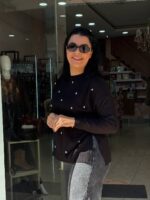 Μπλούζα πλεκτή μαύρη πέρλες