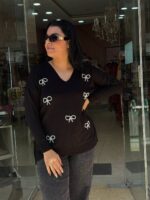 Μπλούζα φιογκακι μαύρη - Image 4