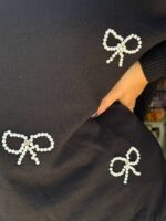 Μπλούζα φιογκακι μαύρη - Image 3