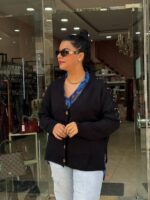 Ζακέτα με πέρλες στον ώμο μαύρη - Image 2