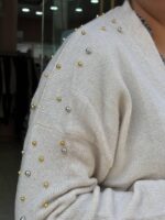 Ζακέτα με πέρλες στον ώμο λεύκη - Image 3