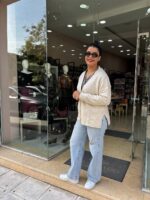 Ζακέτα με πέρλες στον ώμο λεύκη - Image 2