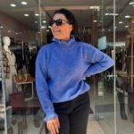 Πουλόβερ βολαν μπλέ