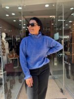 Πουλόβερ βολαν μπλέ