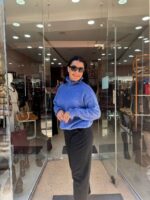 Πουλόβερ βολαν μπλέ - Image 3