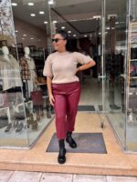 Πλεκτό κοντό μανίκι μπεζ - Image 2