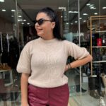 Πλεκτό κοντό μανίκι μπεζ