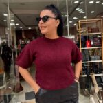 Πουλόβερ κοντό μανίκι μπορντό