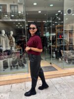 Πουλόβερ κοντό μανίκι μπορντό - Image 5