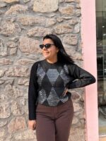 Πουλόβερ ρόμβος μαύρο