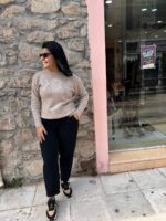 Πουλόβερ ρόμβος μπεζ - Image 4