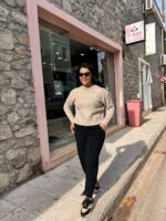 Πουλόβερ ρόμβος μπεζ - Image 3