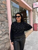 Πουλόβερ Μαύρο πέρλες