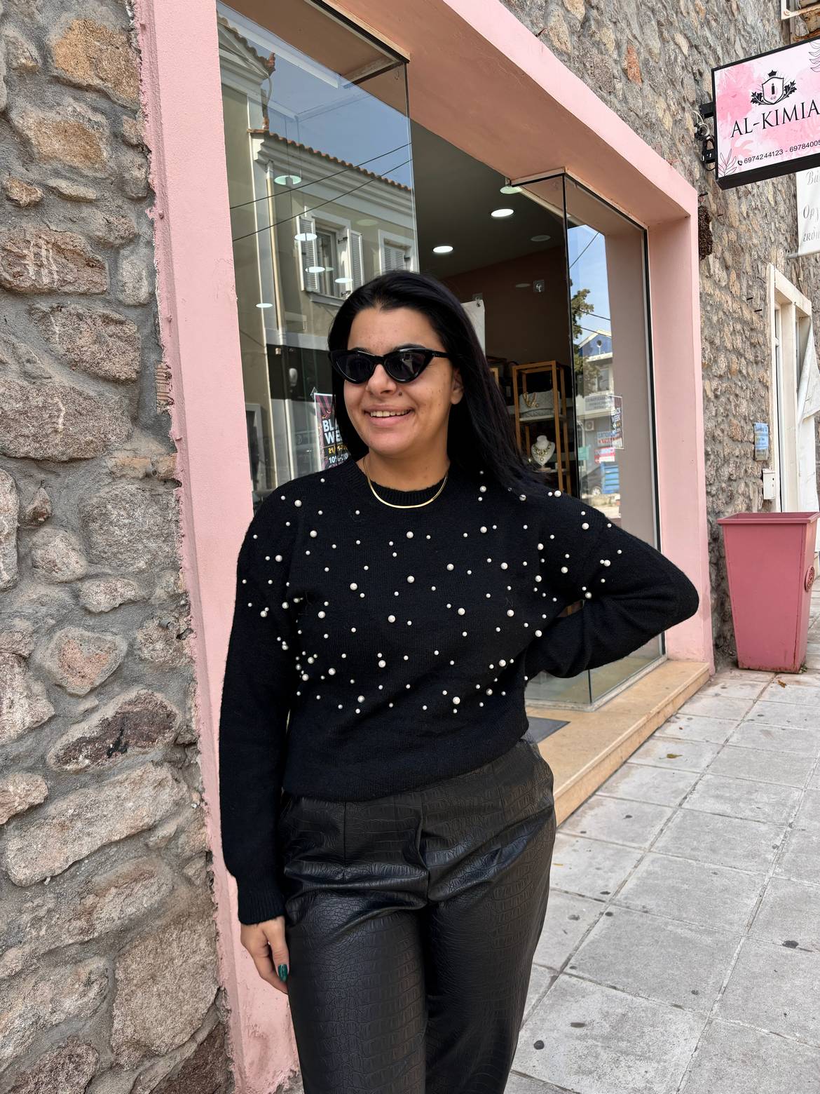 IMG_5197 Πουλόβερ Μαύρο πέρλες - Image 1