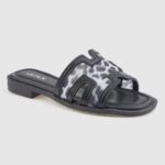 Flat Σανδάλια Grey Leopard