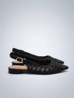 Slingback μαύρο πλεκτό - Image 3