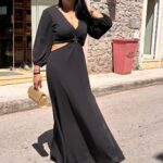 Φόρεμα cut-out μαύρο