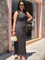 Φόρεμα Lingerie μαύρο - Image 3