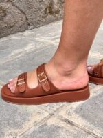 Σανδάλια Flatforms Κάμελ - Image 5