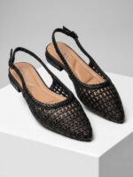 Slingback πλεκτό μαύρο